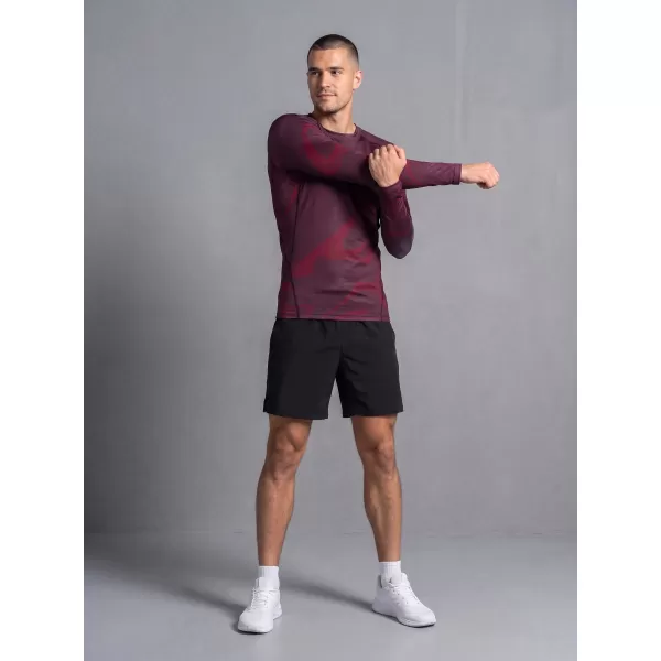  Pánské funkční kompresní tričko s dlouhým rukávem premium ALTISPORT VOJ/ALM072TR03 WINE-RED 