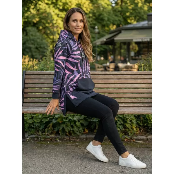  Dámská funkční prodloužená mikina premium ALTISPORT VOJ/ALW094MI03 ČERNÁ/FIALOVÁ 