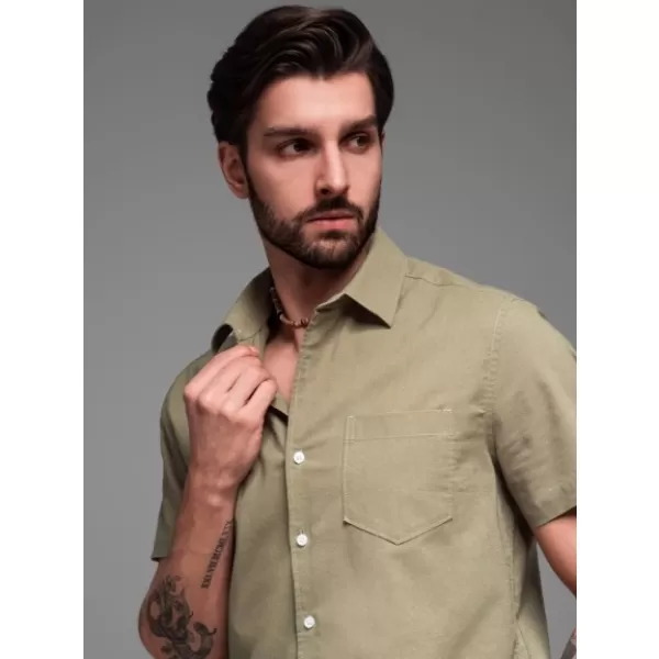  Pánská košile OMBRE OM-SHSS-0167 OLIVE 