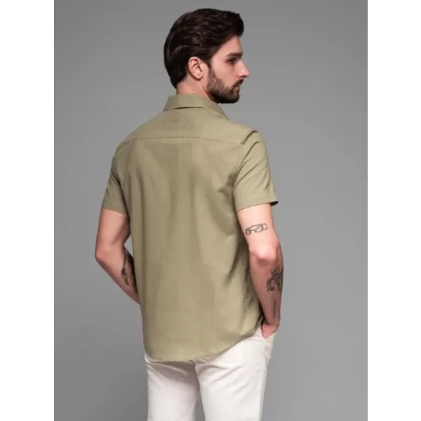  Pánská košile OMBRE OM-SHSS-0167 OLIVE 