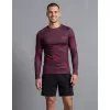 Pánské funkční kompresní tričko s dlouhým rukávem premium ALTISPORT VOJ/ALM072TR03 WINE-RED