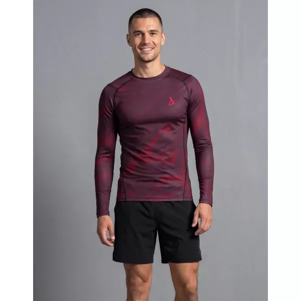  Pánské funkční kompresní tričko s dlouhým rukávem premium ALTISPORT VOJ/ALM072TR03 WINE-RED 