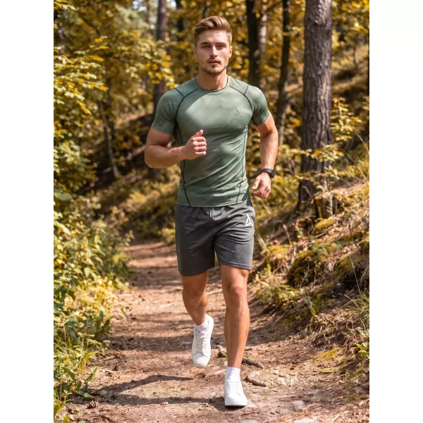  Pánské funkční kompresní triko s krátkým rukávem premium ALTISPORT VOJ/ALM072TR04 ZELENÁ 