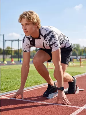 Pánské funkční kompresní triko s krátkým rukávem premium ALTISPORT VOJ/ALM079TR04 ČERNOŠEDÁ