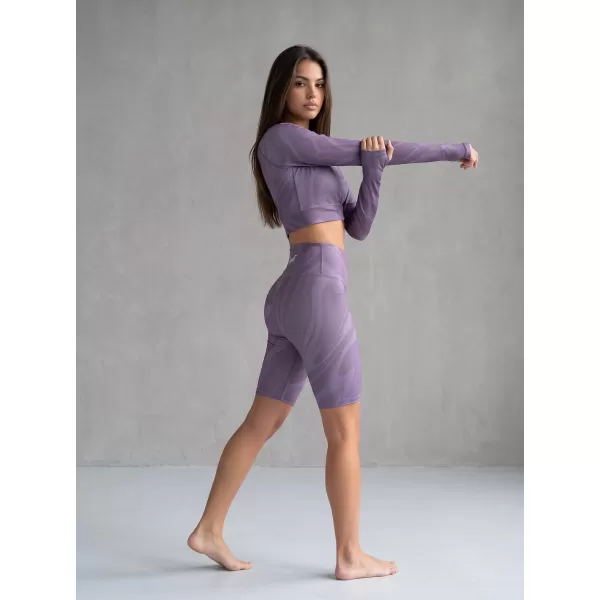  Dámský funkční crop top s dlouhým rukávem premium ALTISPORT VOJ/ALW072TR04 FIALOVÁ 