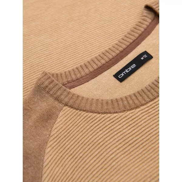  Pánský svetr OMBRE OM-SWSW-0121 BROWN 