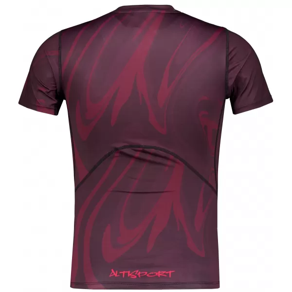  Pánské funkční kompresní triko s krátkým rukávem premium ALTISPORT VOJ/ALM072TR04 WINE-RED 