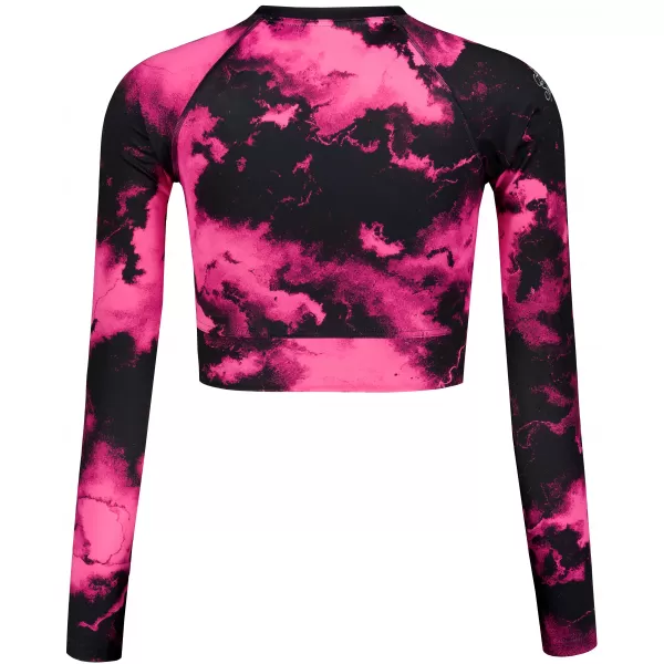  Dámský funkční crop top s dlouhým rukávem premium ALTISPORT VOJ/ALW066TR04 ČERNORŮŽOVÁ 
