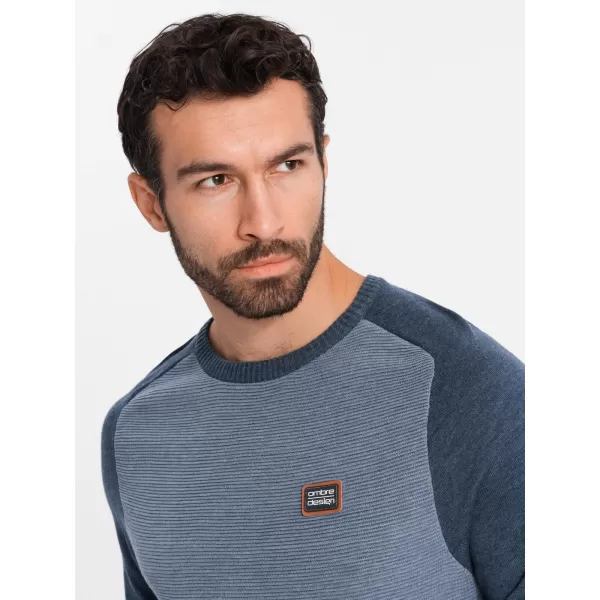  Pánský svetr OMBRE OM-SWSW-0121 NAVY BLUE 
