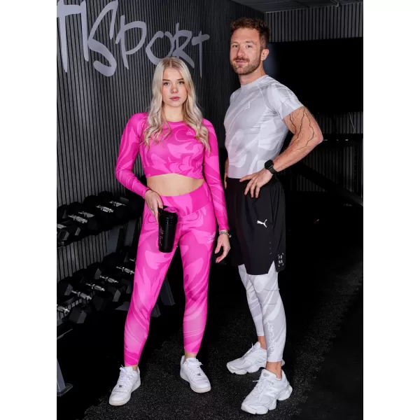  Dámský funkční crop top s dlouhým rukávem premium ALTISPORT VOJ/ALW072TR04 HOT-PINK 