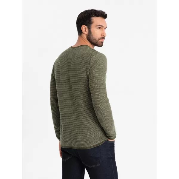  Pánský svetr OMBRE OM-SWSW-0118 OLIVE 