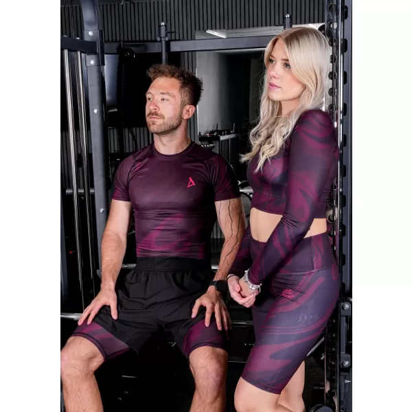  Pánské funkční kompresní triko s krátkým rukávem premium ALTISPORT VOJ/ALM072TR04 WINE-RED 