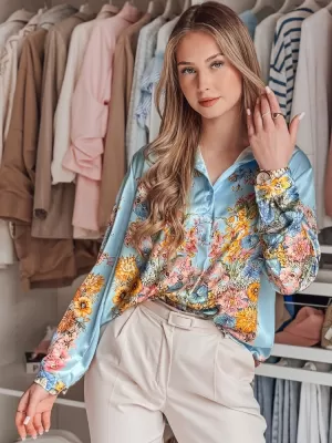 Dámská košile DSTREET BLOSSIVA SVĚTLE MODRÁ