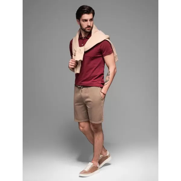  Pánské kraťasy OMBRE OM-SRWS-0122 LIGHT BROWN 