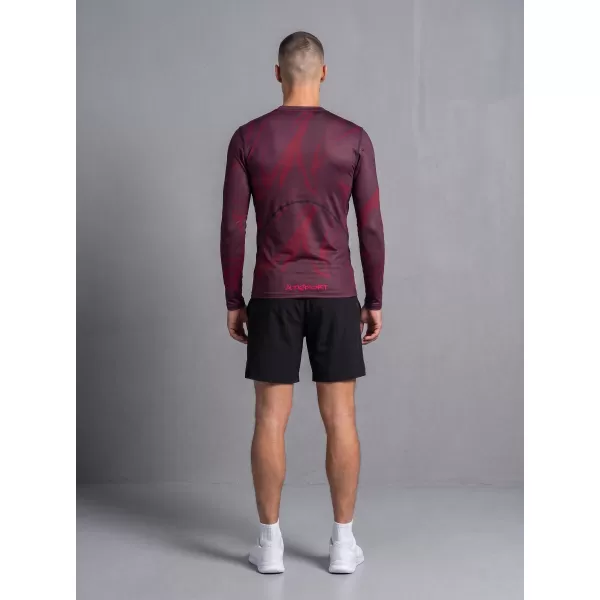  Pánské funkční kompresní tričko s dlouhým rukávem premium ALTISPORT VOJ/ALM072TR03 WINE-RED 