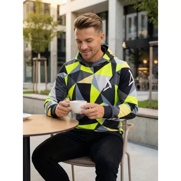  Pánská funkční mikina premium ALTISPORT VOJ/ALM007MI01 ČERNÁ/FLUO YELLOW 