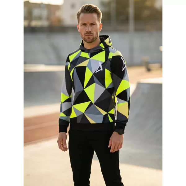  Pánská funkční mikina premium ALTISPORT VOJ/ALM007MI01 ČERNÁ/FLUO YELLOW 