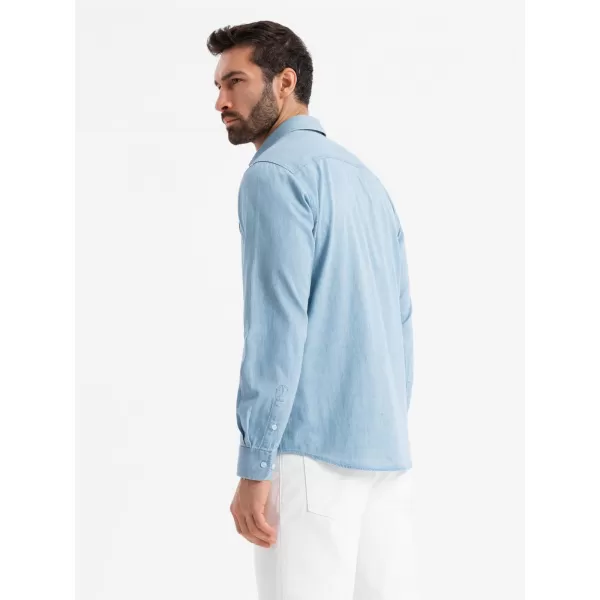  Pánská košile OMBRE OM-SHDS-0181 LIGHT BLUE 