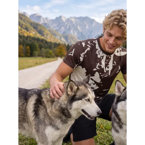  Pánské funkční triko premium plus  ALTISPORT VOJ/ALM057TR02 HNĚDÁ 