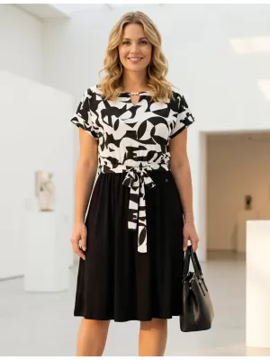 Dámské šaty KIXMI URIA ČERNÁ/BÍLÁ