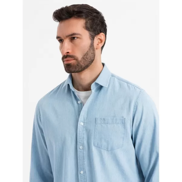  Pánská košile OMBRE OM-SHDS-0181 LIGHT BLUE 