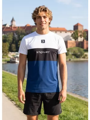 Pánské funkční triko premium plus ALTISPORT VOJ/ALM051TR02 BÍLOMODRÁ