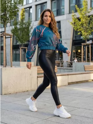 Dámská funkční cropped mikina premium ALTISPORT VOJ/ALW082MI08 PETROLEJOVÁ
