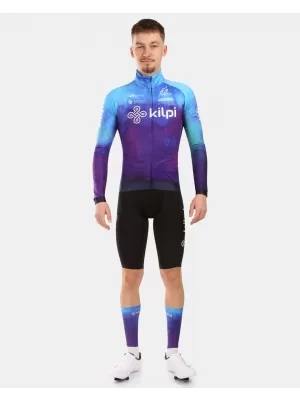 Pánský cyklistický dres s dlouhým rukávem KILPI VULCANO-M YM0366KI MODRÁ