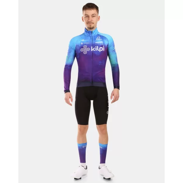  Pánský cyklistický dres s dlouhým rukávem KILPI VULCANO-M YM0366KI MODRÁ 
