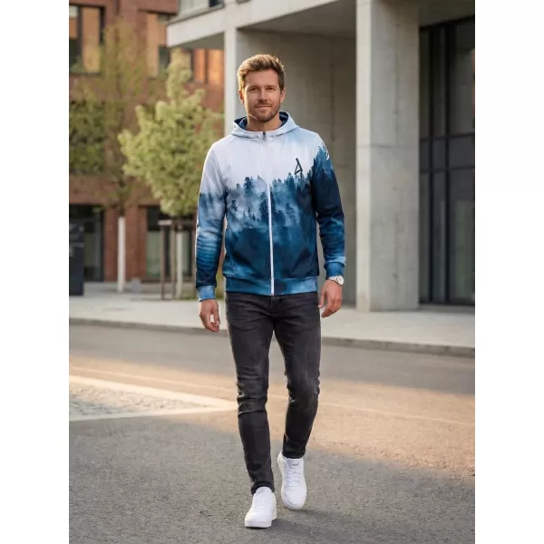  Pánská funkční mikina na zip premium ALTISPORT VOJ/ALM030MI02 LES/MODRÁ 