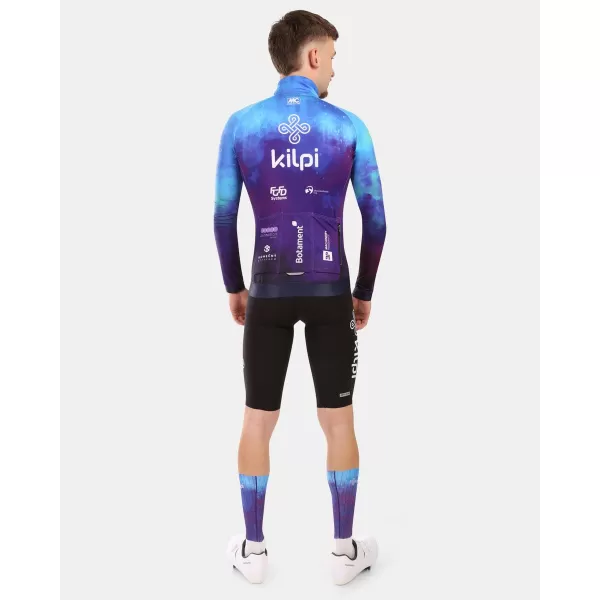  Pánský cyklistický dres s dlouhým rukávem KILPI VULCANO-M YM0366KI MODRÁ 