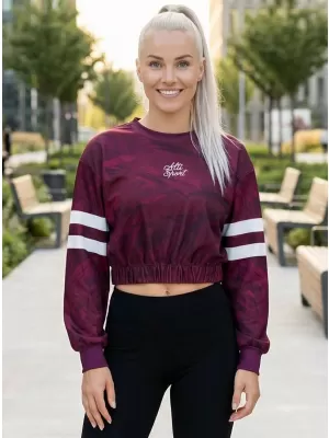 Dámská funkční cropped mikina premium ALTISPORT VOJ/ALW096MI08 VÍNOVÁ