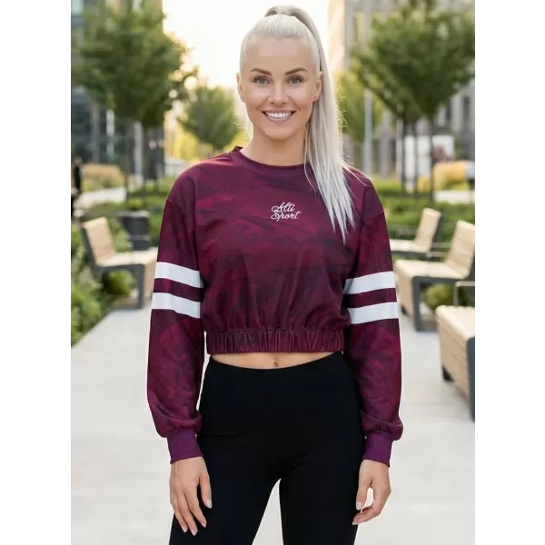  Dámská funkční cropped mikina premium ALTISPORT VOJ/ALW096MI08 VÍNOVÁ 