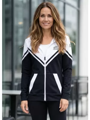 Dámská funkční mikina na zip premium ALTISPORT VOJ/ALW101MI02 ČERNOBÍLÁ