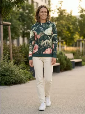 Dámská funkční mikina premium ALTISPORT VOJ/ALW097MI01 RŮŽOVÉ KVĚTY