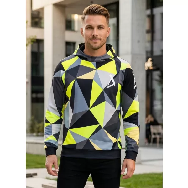  Pánská funkční mikina premium ALTISPORT VOJ/ALM007MI01 ČERNÁ/FLUO YELLOW 
