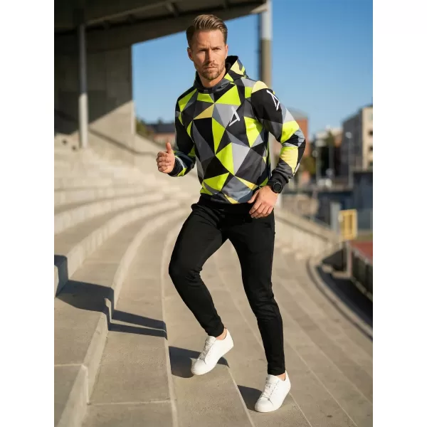  Pánská funkční mikina premium ALTISPORT VOJ/ALM007MI01 ČERNÁ/FLUO YELLOW 