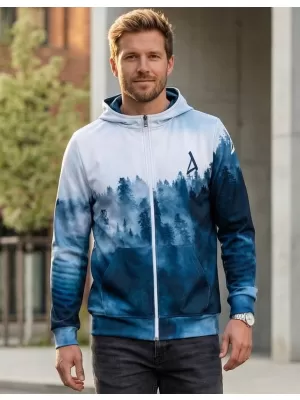 Pánská funkční mikina na zip premium ALTISPORT VOJ/ALM030MI02 LES/MODRÁ