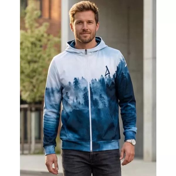  Pánská funkční mikina na zip premium ALTISPORT VOJ/ALM030MI02 LES/MODRÁ 