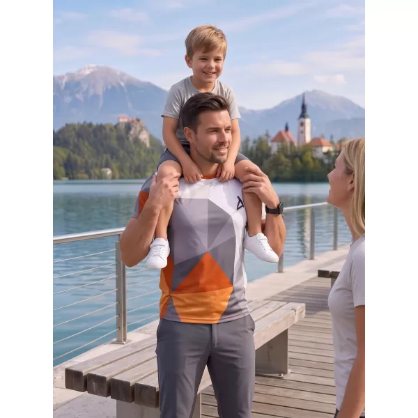  Pánské funkční triko premium plus  ALTISPORT VOJ/ALM007TR02 ORANŽOVÁ/ŠEDÁ 