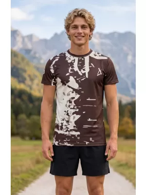Pánské funkční triko premium plus ALTISPORT VOJ/ALM057TR02 HNĚDÁ