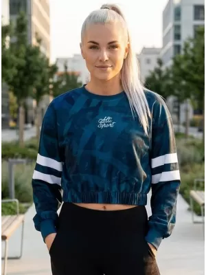 Dámská funkční cropped mikina premium ALTISPORT VOJ/ALW096MI08 PETROLEJOVÁ