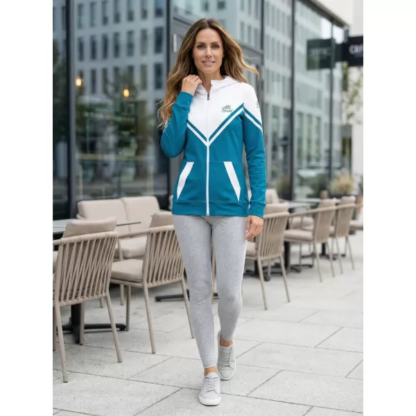  Dámská funkční mikina na zip premium ALTISPORT VOJ/ALW101MI02 PETROLEJOVÁ/BÍLÁ 