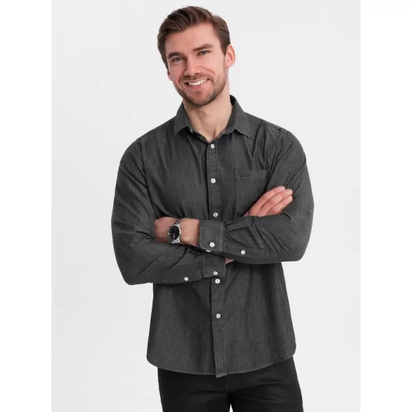  Pánská košile OMBRE OM-SHDS-0181 BLACK 