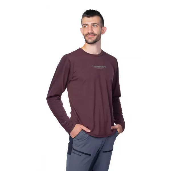  Pánské triko s dlouhým rukávem HANNAH BINE L/S RED MAHOGANY 