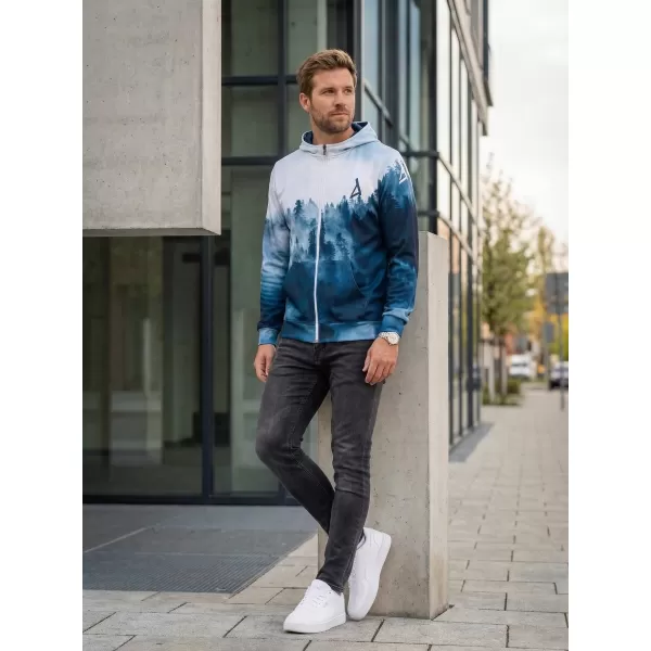  Pánská funkční mikina na zip premium ALTISPORT VOJ/ALM030MI02 LES/MODRÁ 