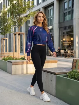 Dámská funkční cropped mikina premium ALTISPORT VOJ/ALW082MI08 TMAVĚ MODRÁ