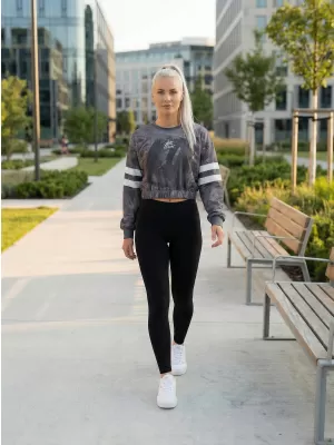 Dámská funkční cropped mikina premium ALTISPORT VOJ/ALW096MI08 ŠEDÁ