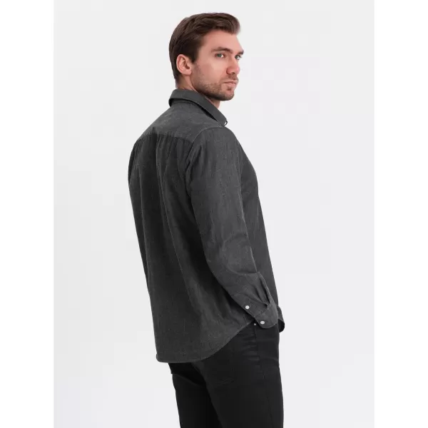  Pánská košile OMBRE OM-SHDS-0181 BLACK 