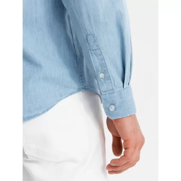  Pánská košile OMBRE OM-SHDS-0181 LIGHT BLUE 